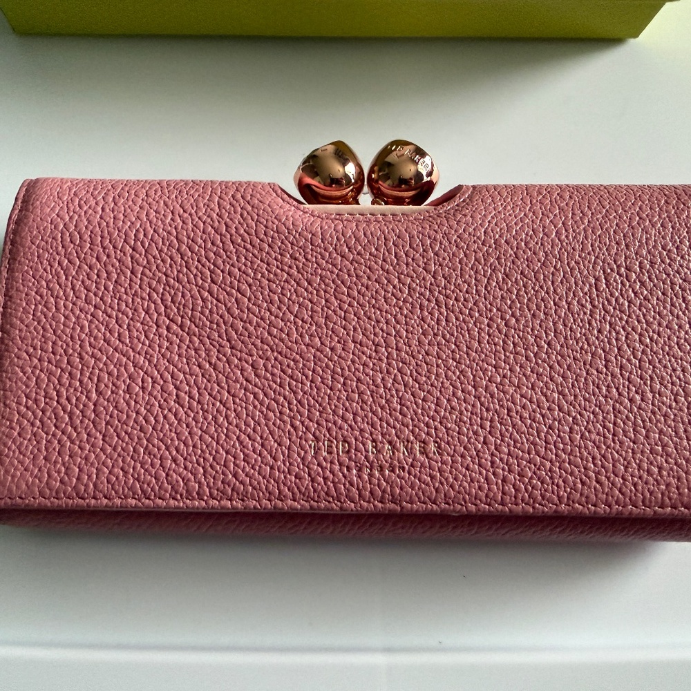 Ted Baker Large Leather Wallet with Bobble Clasp